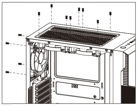 AeroCool Menace Saturn FRGB Computer Case - (7b) Install Top & Rear Fan