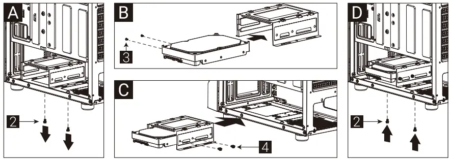 AeroCool Menace Saturn FRGB Computer Case - Install 3.5” HDD x 1