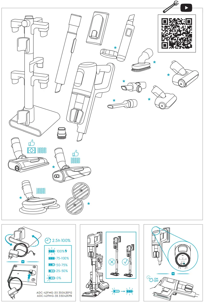 Electrolux EP81UB25GG Ultimate 800 Cordless Stick Vacuum Cleaner - Fig 1