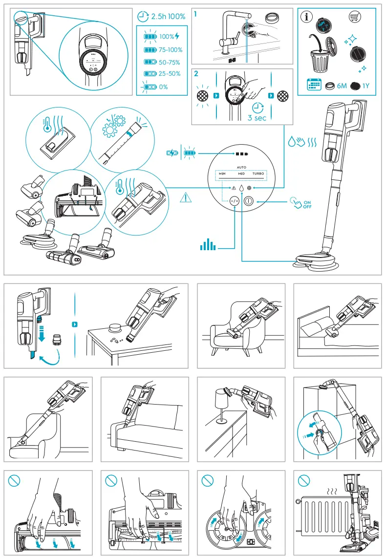 Electrolux EP81UB25GG Ultimate 800 Cordless Stick Vacuum Cleaner - Fig 6