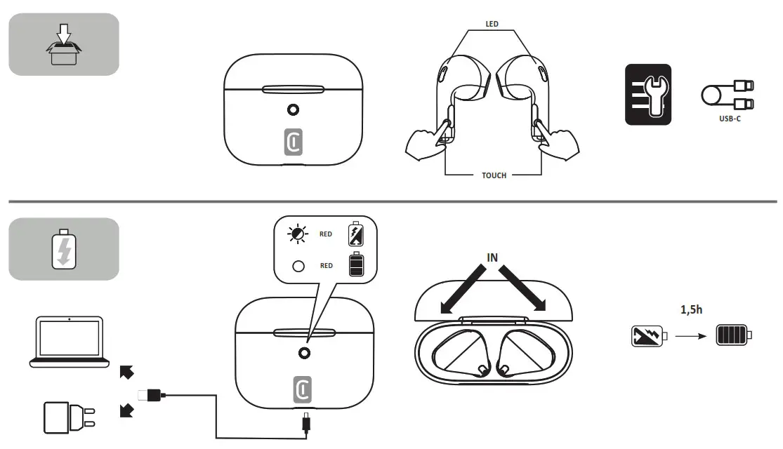 cellularline BTCRYSTALTWSB Crystal Wireless Headset - Product Overview 1