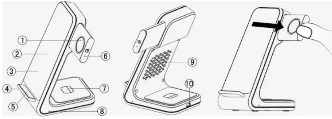 Shenzhen Heshan Technology S8 Multi-Function Wireless Charger Stand overview