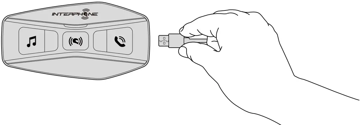 INTERPHONE U COM 4 Motor Bike Intercom - Charging