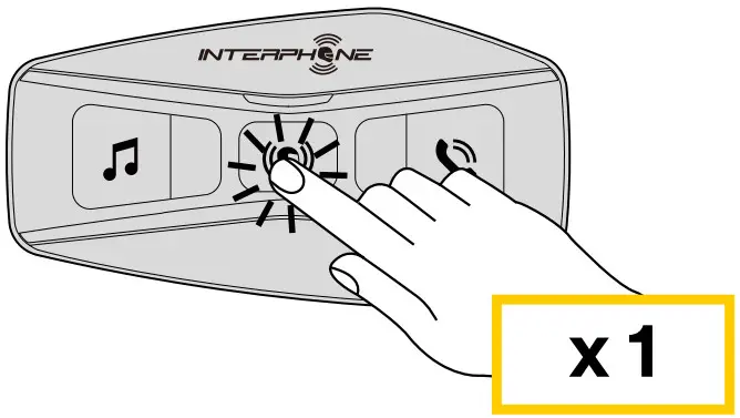 INTERPHONE U COM 4 Motor Bike Intercom - Confirm selected funcion