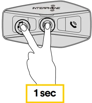 INTERPHONE U COM 4 Motor Bike Intercom - Power on