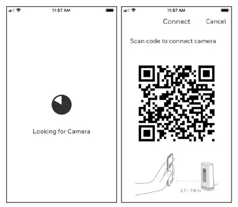 Honeywell Home C1 Wi-Fi Security Camera - connect the mobile device