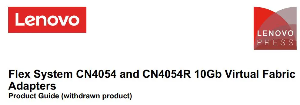 Lenovo CN4054 Virtual Fabric Adapters User Guide