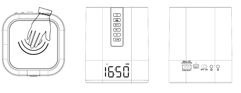 Night Light Bluetooth Speaker Alarm Clock-1