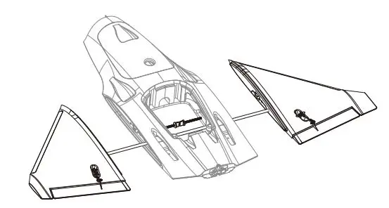 ZOHD MK III Alpha strike User Guide - Mount the main wings with the provided thumbscrews