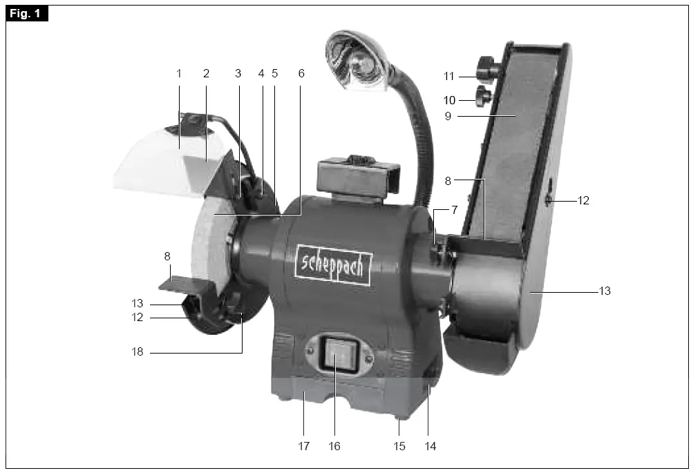 scheppach 4903303901 Belt and Disk Grinder-1
