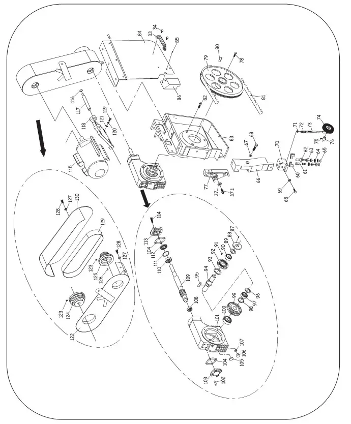 SIP INDUSTRIAL 01599 18 Inch Metal Cutting Bandsaw - Figure 2
