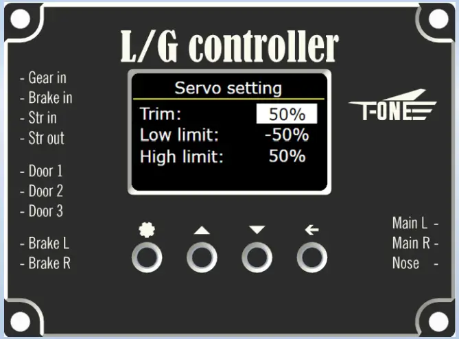 Steering servo setting