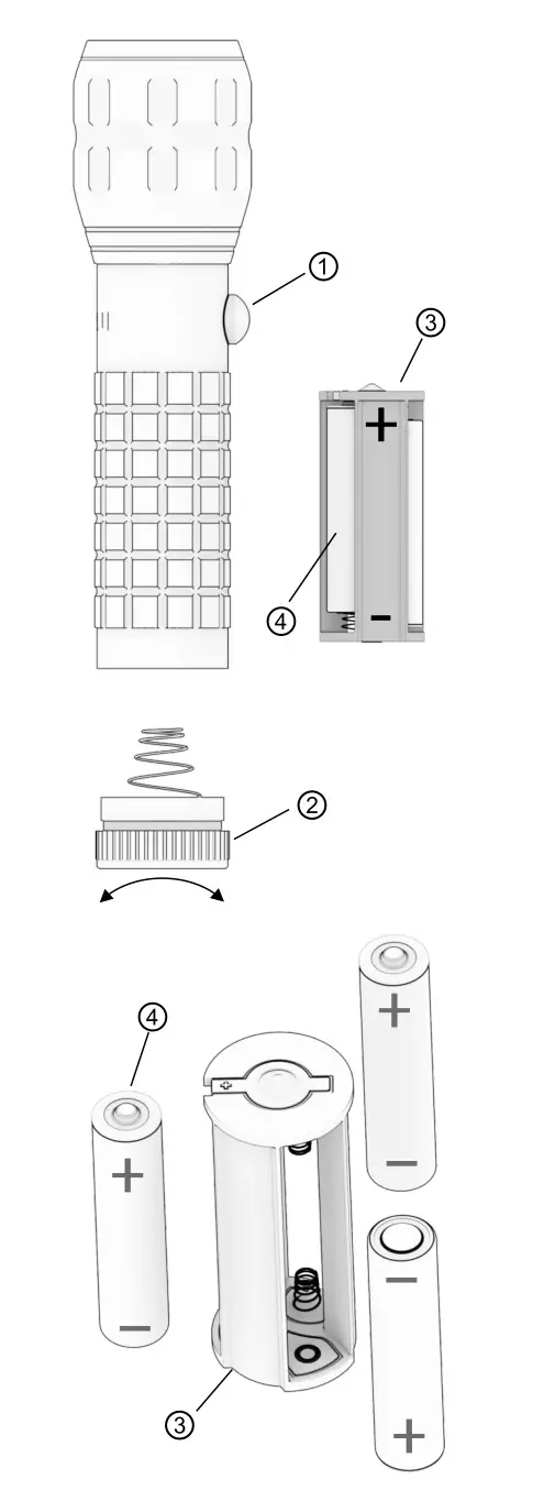 MAUL 81823 Flashlight - Changing the batteries