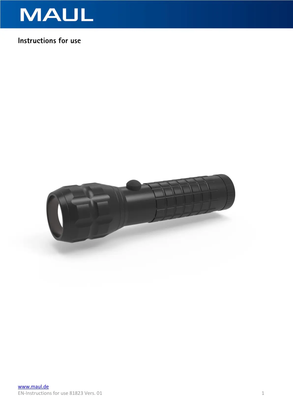 MAUL 81823 Flashlight Instruction Manual