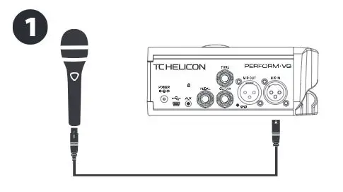 TC HELICON PERFORM-VG Ultra-Simple Mic-Stand-Mount Vocal and Acoustic Guitar Processor User Guide - Set Mic