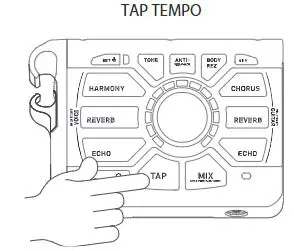 TC HELICON PERFORM-VG Ultra-Simple Mic-Stand-Mount Vocal and Acoustic Guitar Processor User Guide - Tap tempo