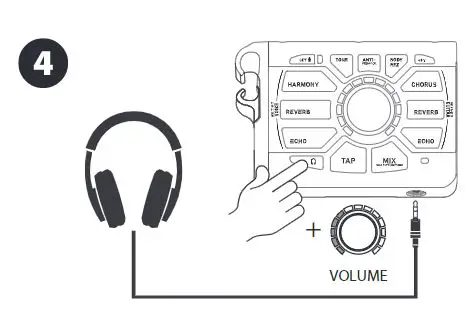 TC HELICON PERFORM-VG Ultra-Simple Mic-Stand-Mount Vocal and Acoustic Guitar Processor User Guide - adjust volume