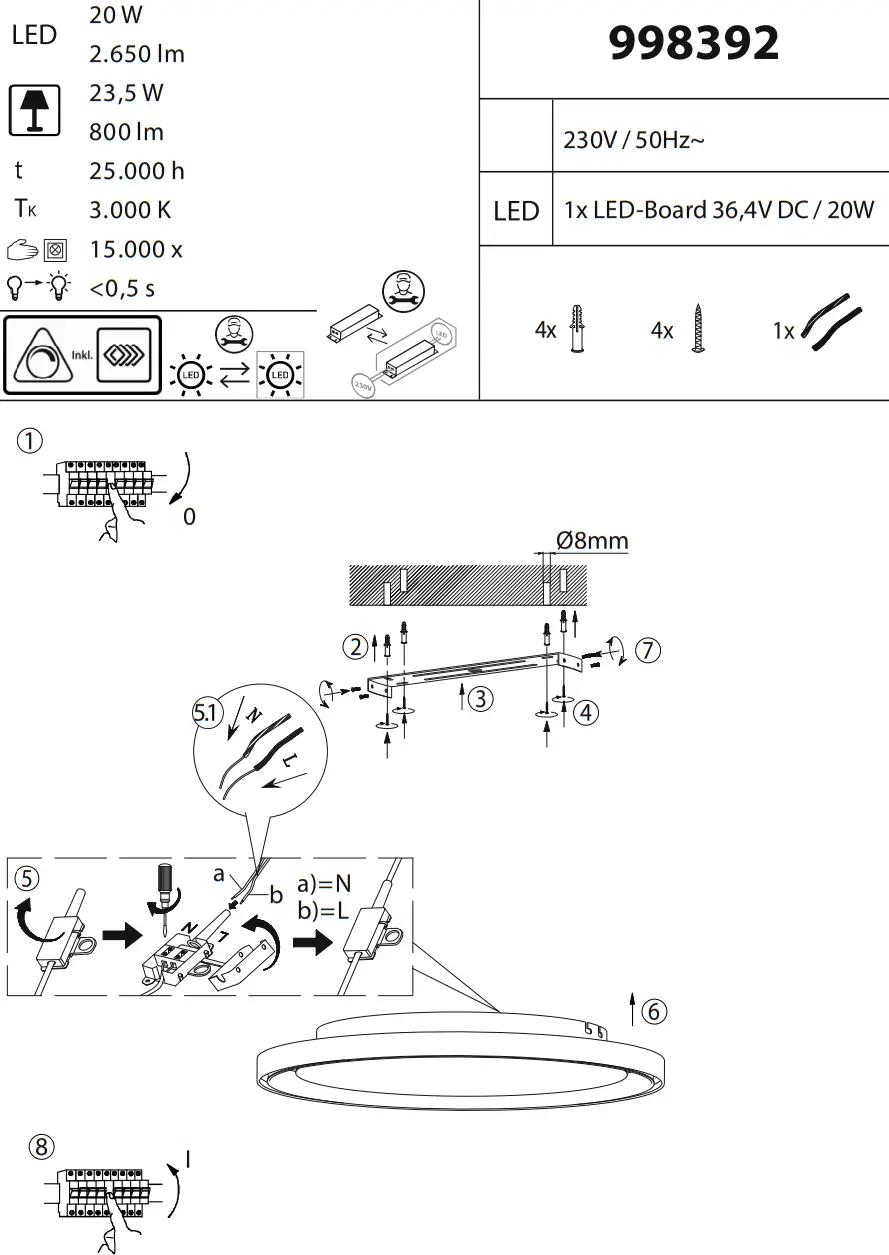 LeuchtenDirekt 998392 Quarter RITUS fig 2