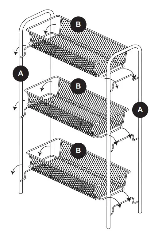 Style SELECTIONS SL-113 Steel 3-Tier Utility Shelving Unit User Manual - INSTALLATION OVERVIEW