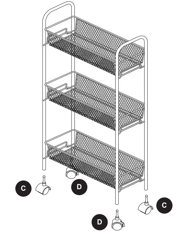 Style SELECTIONS SL-113 Steel 3-Tier Utility Shelving Unit User Manual - INSTALLATION OVERVIEW