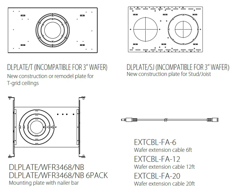 RAB WFRLA4R89FA120WS 4 Inch 8 Watt Gimbal Wafer LED Downlight 2