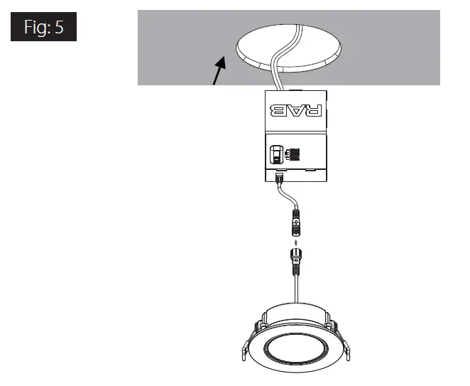 RAB WFRLA4R89FA120WS 4 Inch 8 Watt Gimbal Wafer LED Downlight 7
