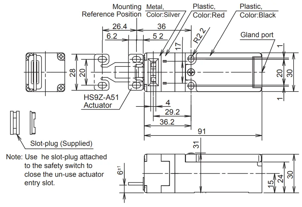 Safety Switch dimensions