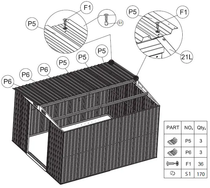 WELLFOR-GT-HPY-3292GR-8-ft-x-8-ft-Gray-Outdoor-Garden-Galvanized-Steel-Storage-Shed-with-Sliding-Door-fig- (11)