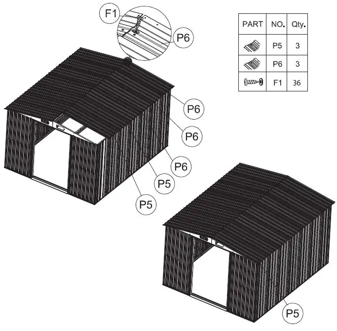 WELLFOR-GT-HPY-3292GR-8-ft-x-8-ft-Gray-Outdoor-Garden-Galvanized-Steel-Storage-Shed-with-Sliding-Door-fig- (12)