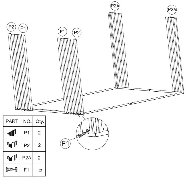 WELLFOR-GT-HPY-3292GR-8-ft-x-8-ft-Gray-Outdoor-Garden-Galvanized-Steel-Storage-Shed-with-Sliding-Door-fig- (4)