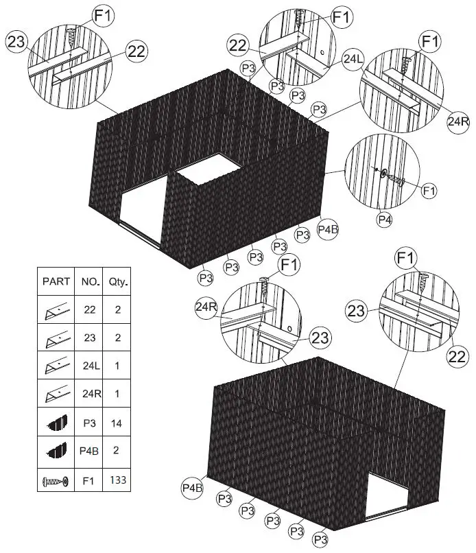 WELLFOR-GT-HPY-3292GR-8-ft-x-8-ft-Gray-Outdoor-Garden-Galvanized-Steel-Storage-Shed-with-Sliding-Door-fig- (5)