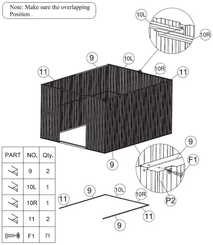 WELLFOR-GT-HPY-3292GR-8-ft-x-8-ft-Gray-Outdoor-Garden-Galvanized-Steel-Storage-Shed-with-Sliding-Door-fig- (7)