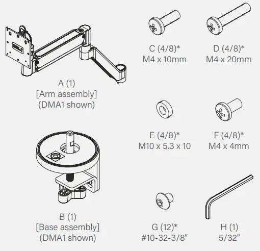 CHIEF DMA1 Single DMA2 Dual Monitor Arm - fig 3