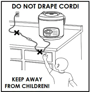 Aroma Rice Cooker Instructions - DO NOT DRAPE CORD!