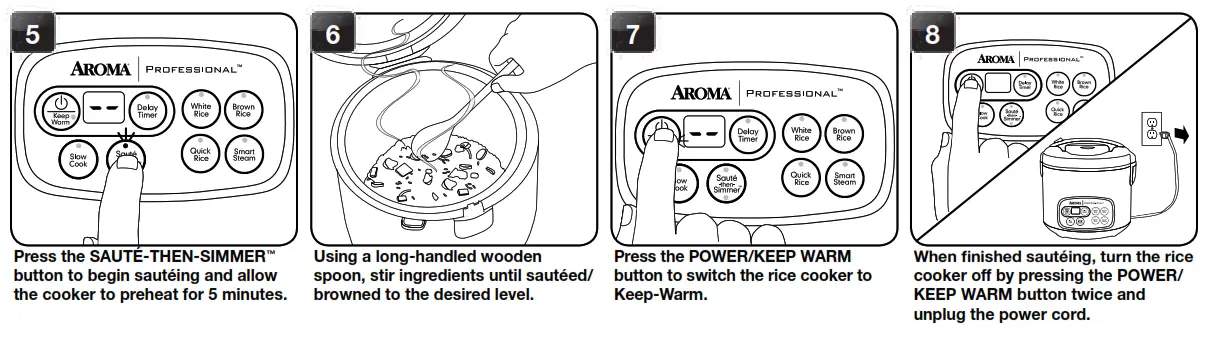 Aroma Rice Cooker Instructions - SAUTY