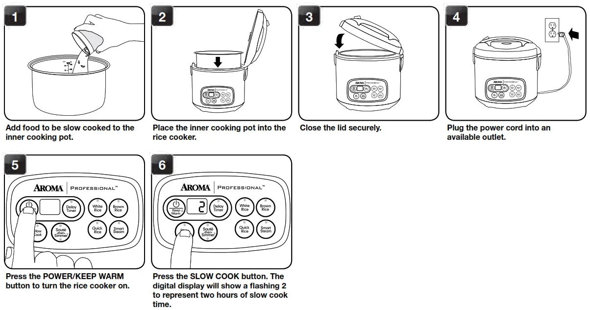 Aroma Rice Cooker Instructions - TO SLOW COOK 2