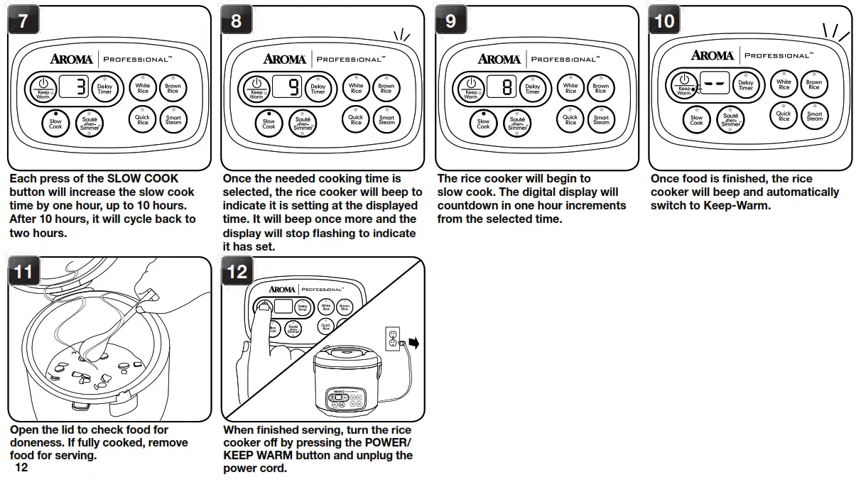 Aroma Rice Cooker Instructions - TO SLOW COOK 3