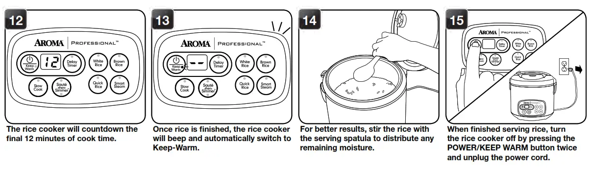Aroma Rice Cooker Instructions - TO USE THE DELAY TIMER 2