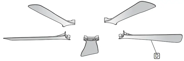 Panasonic F-M15EC 5 Blade Ceiling Fan - Name of parts 1