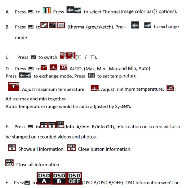 To switch function, please see below