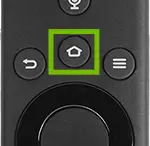 Remote with Home button highlighted.