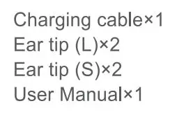 MINISO TB15 In Ear Wireless Earphone User Manual - Accessories