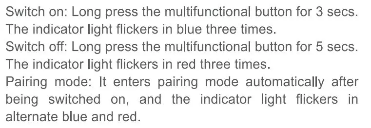 MINISO TB15 In Ear Wireless Earphone User Manual - Functions