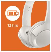 Philips Wireless on Ear Headphone - 12-hour playtime