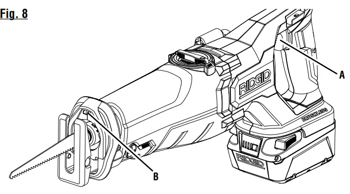 RIDGID R8647 18V Brushless Cordless Reciprocating Saw Kit - FIG8