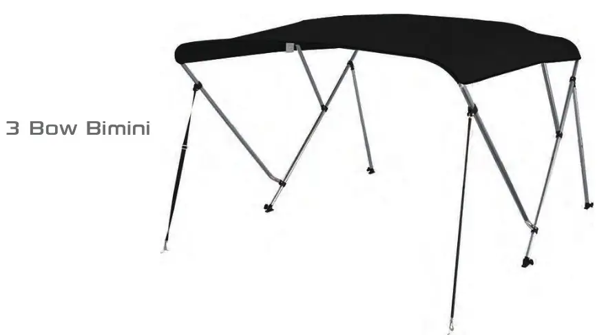SereneLife Boat Bimini Top - 3 Bow Bimini