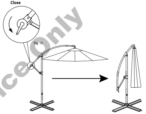 How to close the umbrella