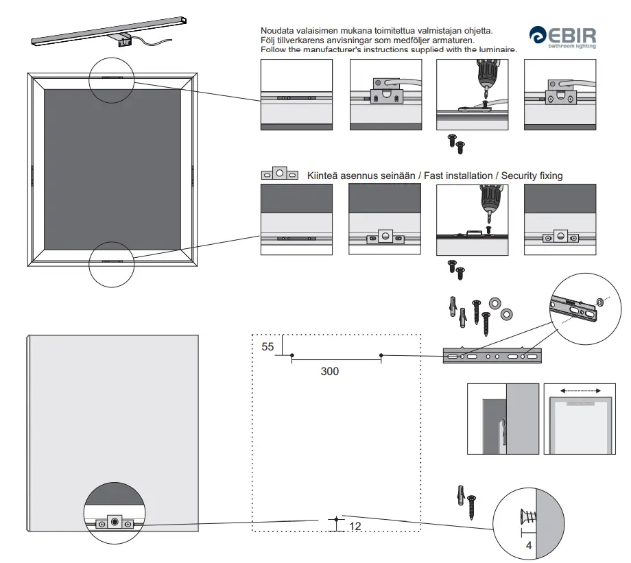 NETRAUTA FI 123995 LED Mirror Frost Lux 600x700 Chrome with Socket fig 4