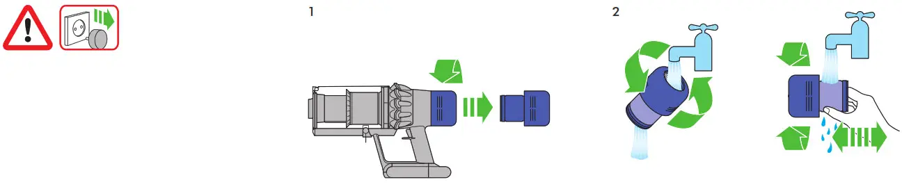 dyson Vacuum Cleaner - Washing your filter unit 1