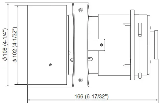 Panasonic ET ELW21 Projection Lens - Dimensions 1